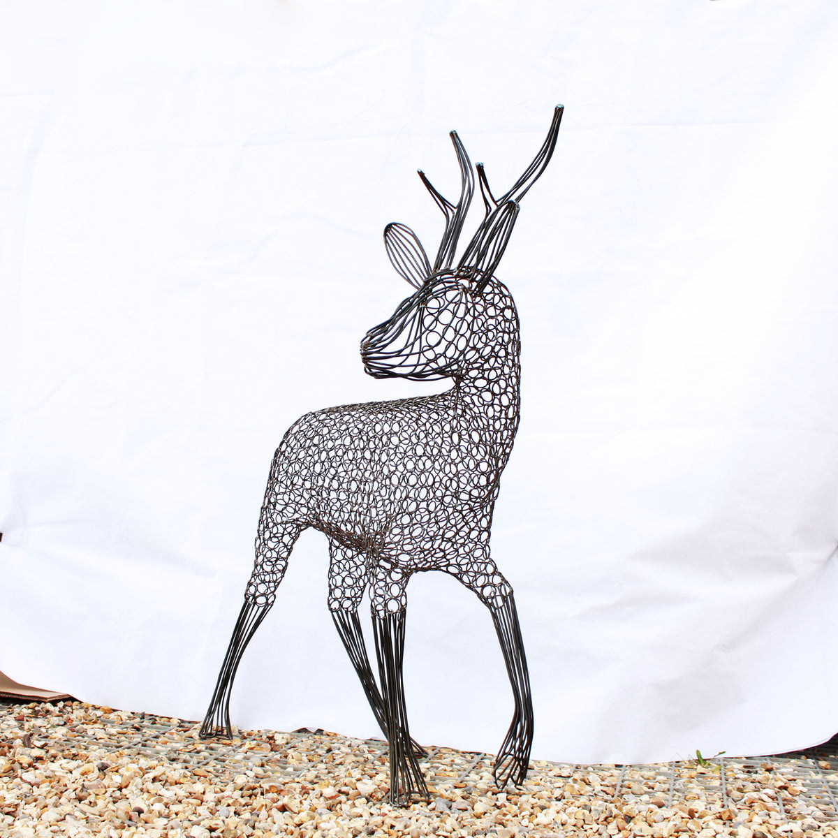 Metal Roe Deer Sculpture by Luigi Frosini - 130cm tall – Top Topiary