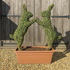 Topiary Pair of Boxing Hares - 88cm Tall