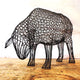 Metal Ewe Sculpture (Head Down) by Luigi Frosini - 60cm tall
