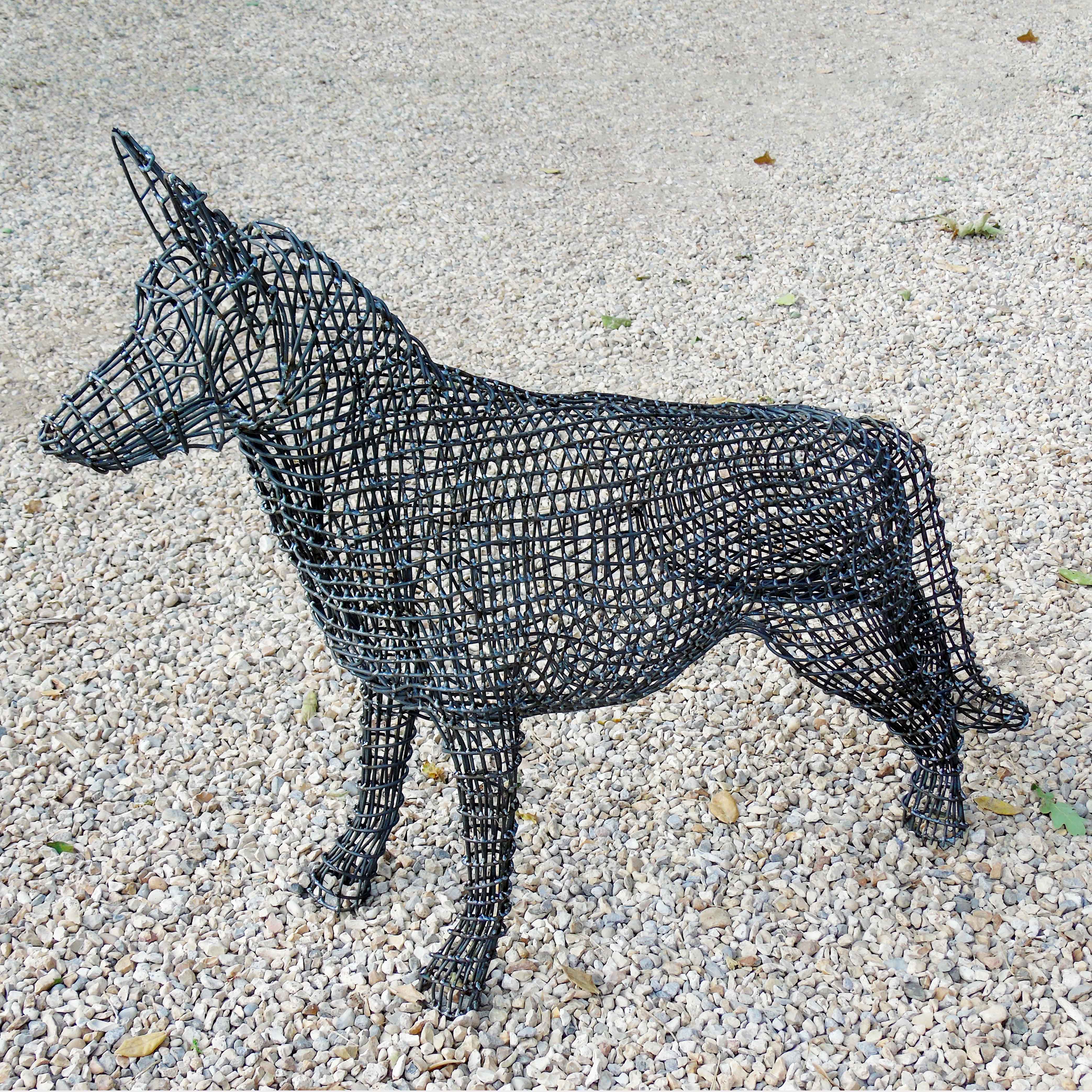Metal German Shepherd Dog Sculpture by Luigi Frosini 90cm tall