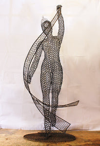 Metal Ballet Dancer Sculpture by Luigi Frosini