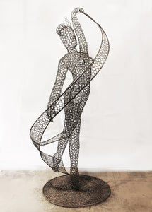 Metal Ballet Dancer Sculpture by Luigi Frosini