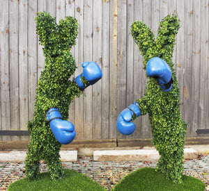 Pair of Artificial Boxing Hares - 120cm high