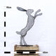 Metal Boxing Hare Sculpture by Luigi Frosini - 90cm tall