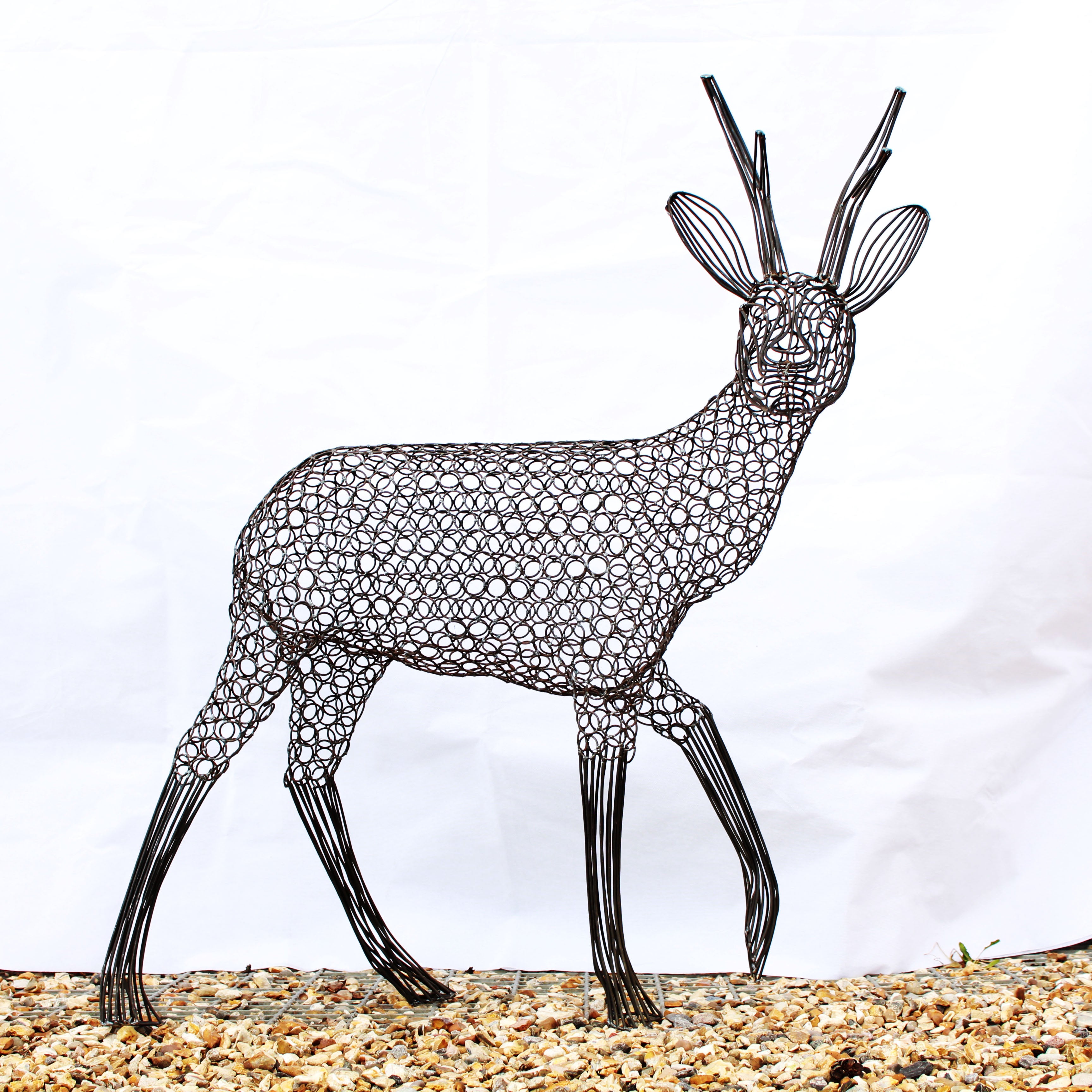 Metal Roe Deer Sculpture by Luigi Frosini - 130cm tall – Top Topiary