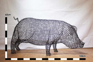 Metal Pig Sculpture (Large) by Luigi Frosini - 130cm long