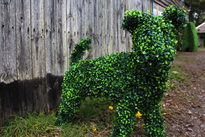 Cocked-Leg Dog Topiary Sculpture