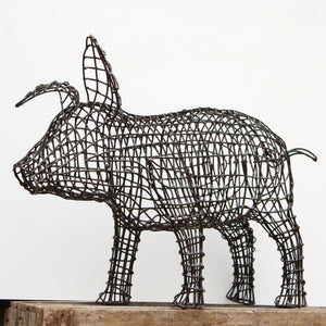 Sculpture de porcelet en métal par Luigi Frosini - 35 cm de haut